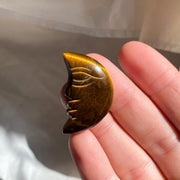 Tigers Eye Moon with Face
