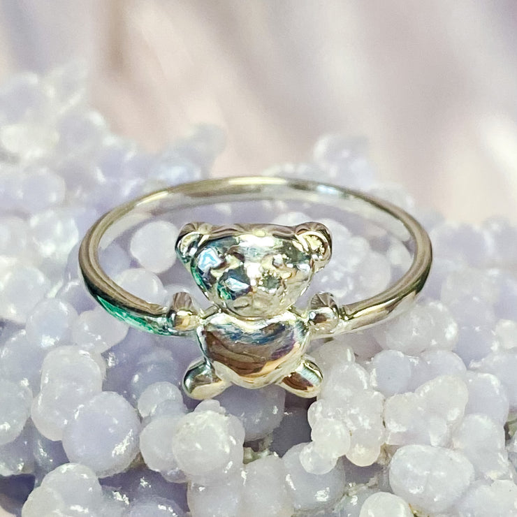 Heart Bear 925 Sterling Silver Stackable Ring
