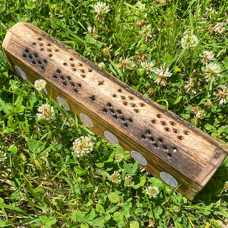 Flower of Life Wooden Incense Box