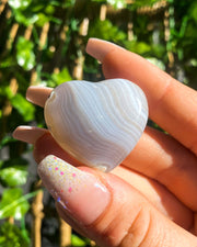 Banded Grey Agate Heart