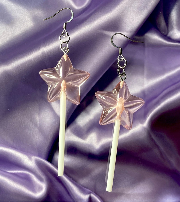 Pink Star Lollipop Earrings