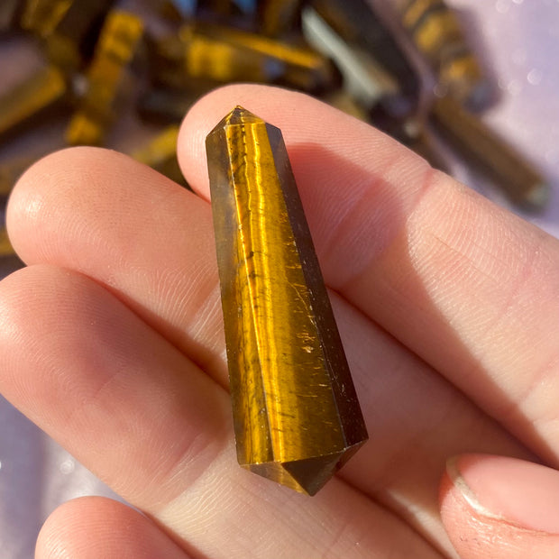 Double Terminated Tigers Eye Points