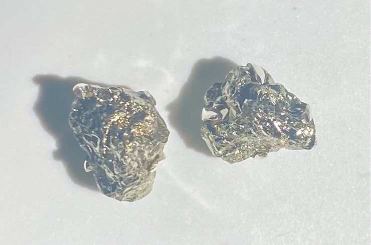 Pyrite Sterling Silver Stud Earrings (Pair)
