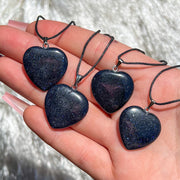 Blue Goldstone Heart Pendant Necklace