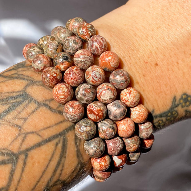 Leopardskin Jasper Bracelet {8mm}