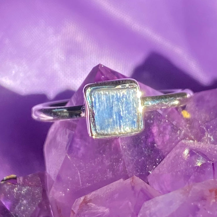 Rough Kyanite 925 Sterling Silver Ring | Raw Unique Jewelry