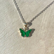 Malachite Butterfly Necklace | .925 Sterling Silver