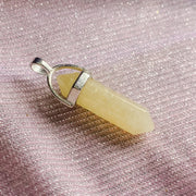 Yellow Aventurine Double Terminated Pointed Silver Pendant