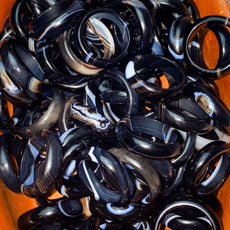 Black Agate Rings