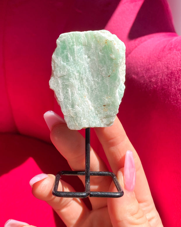 Rough Amazonite on Stand