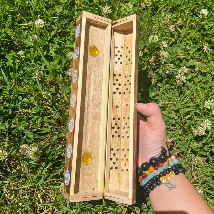Flower of Life Wooden Incense Box