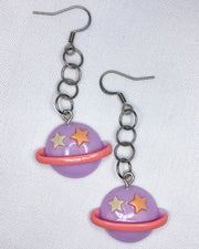 Purple Saturn Earrings