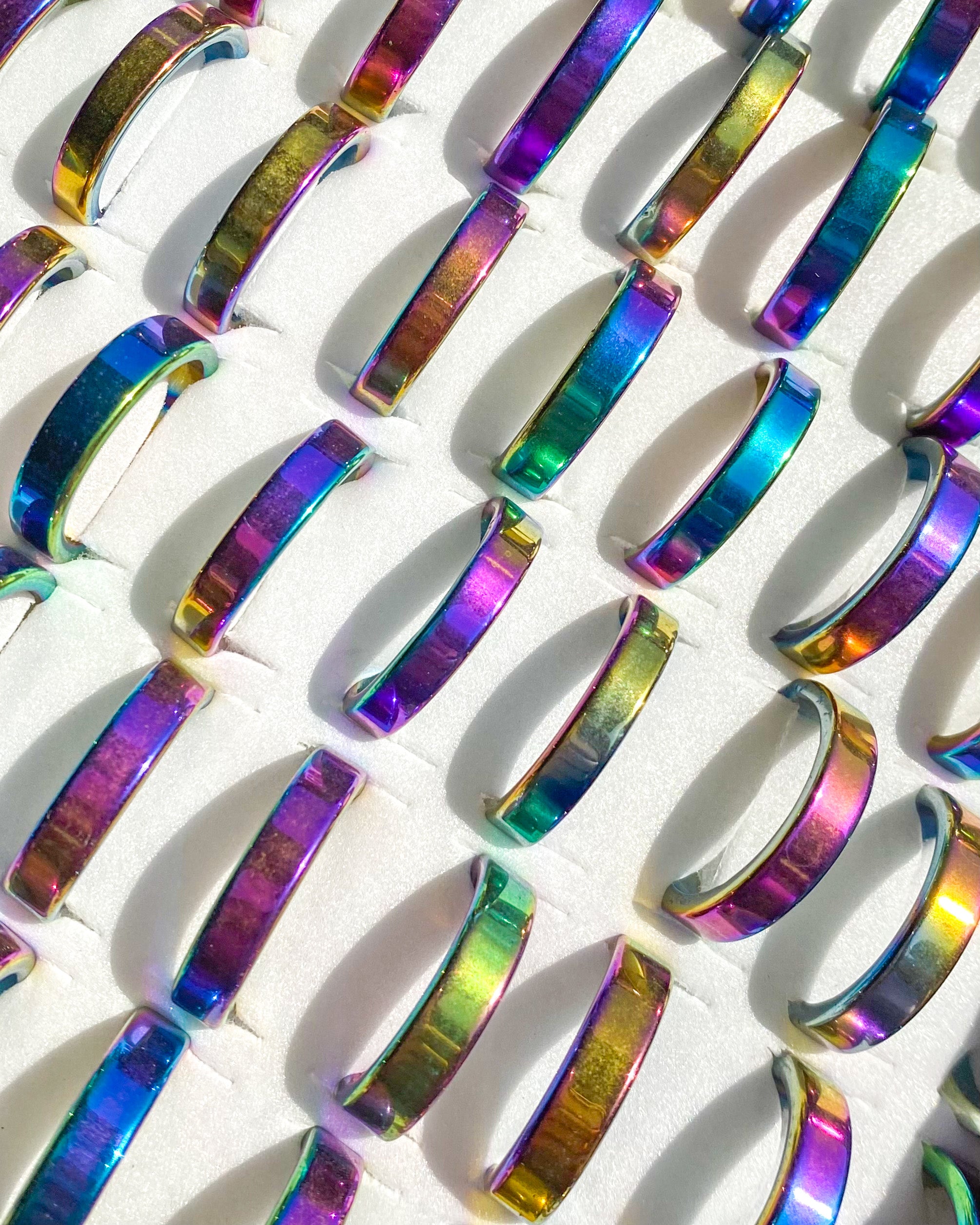 Aura Rainbow Hematite Ring – Live in the Light