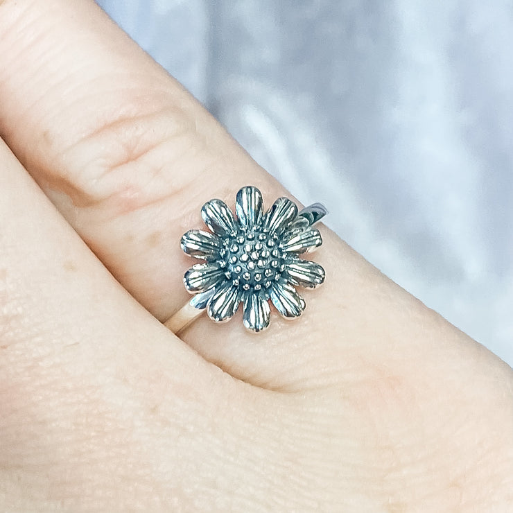 Sunflower 925 Sterling Silver Stackable Ring