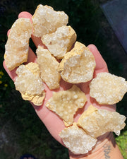 Sparkly Druzy Dogtooth Calcite Clusters (Two Sizes)