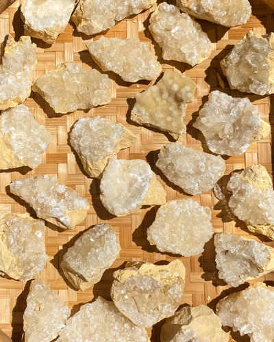 Sparkly Druzy Dogtooth Calcite Clusters (Two Sizes)