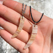 Banded Onyx Tusk Pendant Necklace